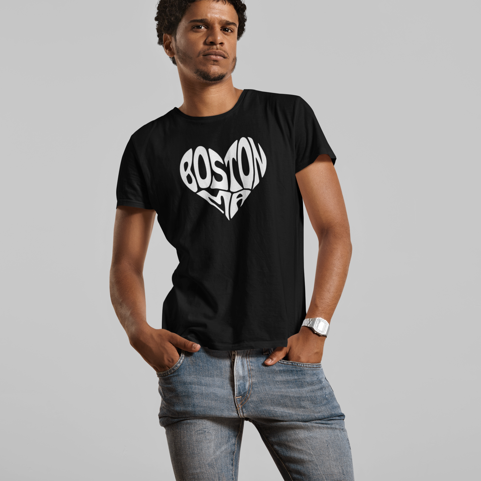 Legacy White Boston Luv Black Unisex Tee